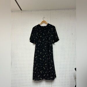 NWT Ann Taylor Black Paisley Floral Midi Dress